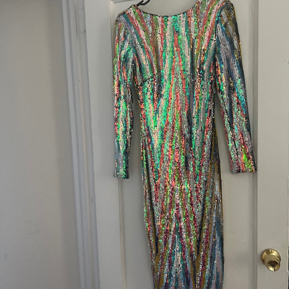 Multi color sequins party dress